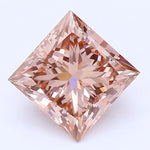 Diamante cultivado en laboratorio de talla princesa rosa y marrón elegante de 0,91 quilates, claridad SI2