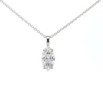 14K White Gold 3.06 cttw Marquise Shape Lab Grown Diamond Solitaire Pendant