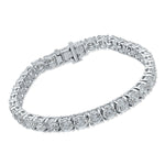 14K White Gold Round Lab Grown Diamond Tennis Bracelet 15.0 CTW Vs1-Vs2