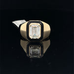 3.00ct 14K Yellow Gold Emerald Cut Men’s Lab Grown Diamond Ring F VS1