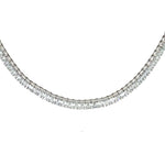 14K White Gold 24.89 cttw Emerald Cut Lab Grown Diamond Tennis Necklace 24.89 CTTW F VS1