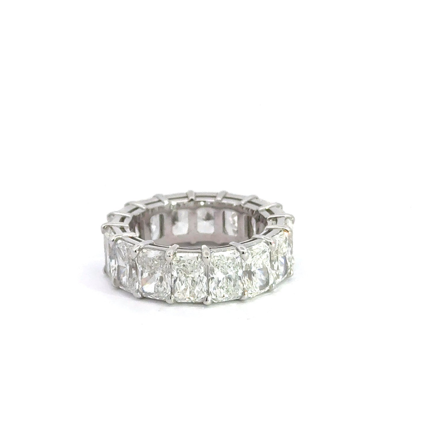 18K White Gold 13.25 cttw Radiant Cut Lab Grown Diamond Eternity Band