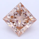 Diamante cultivado en laboratorio de talla princesa rosa y marrón elegante de 0,96 quilates, claridad SI2