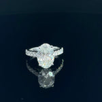 14K White Gold 3.71 cttw Oval Shape Lab Grown Diamond Engagement Ring