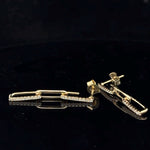 14K Yellow Gold Diamond Clip Drop Earrings 0.32Cttw