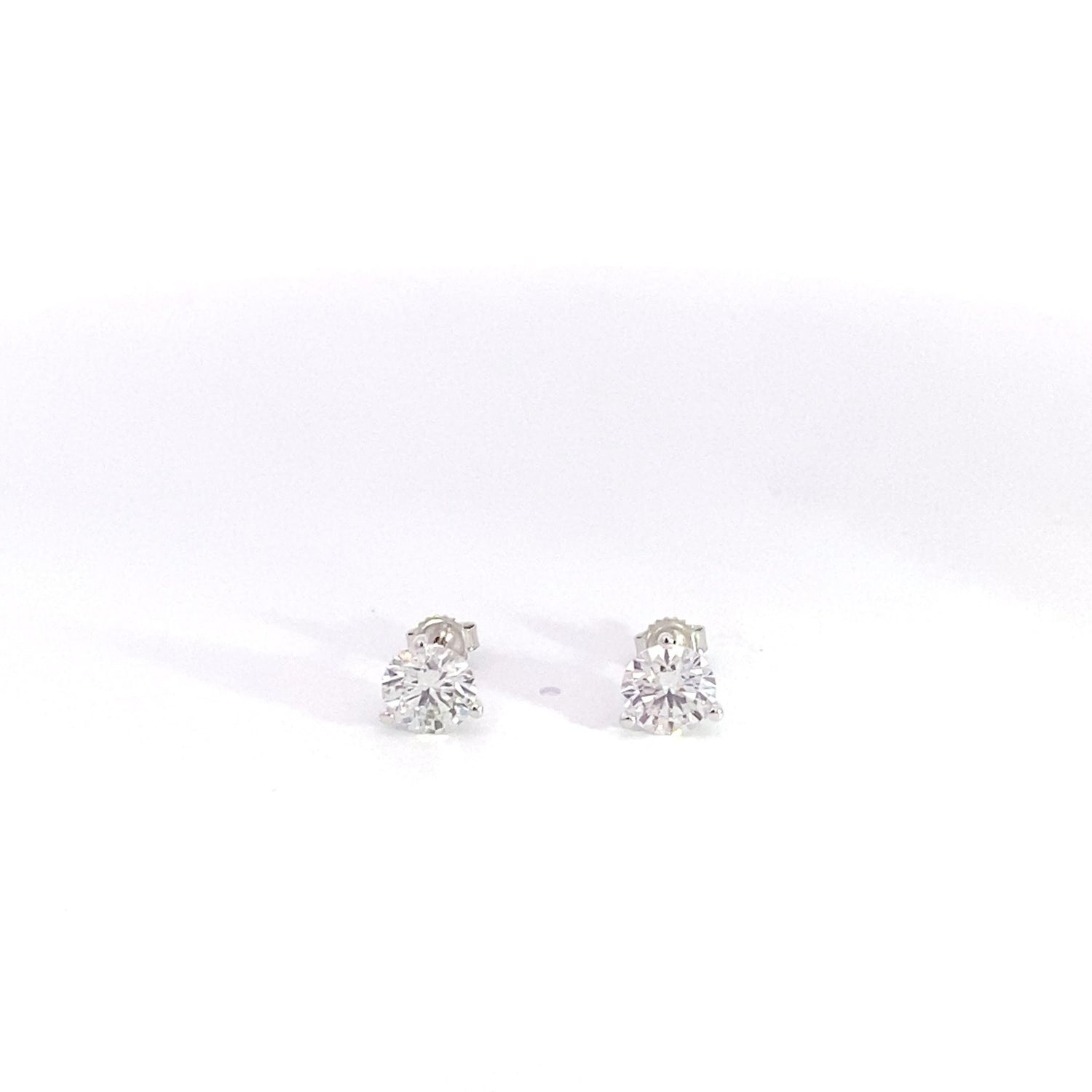 14K White Gold 2.16 ctw Round Brilliant Cut Lab Grown Diamond Stud Earrings