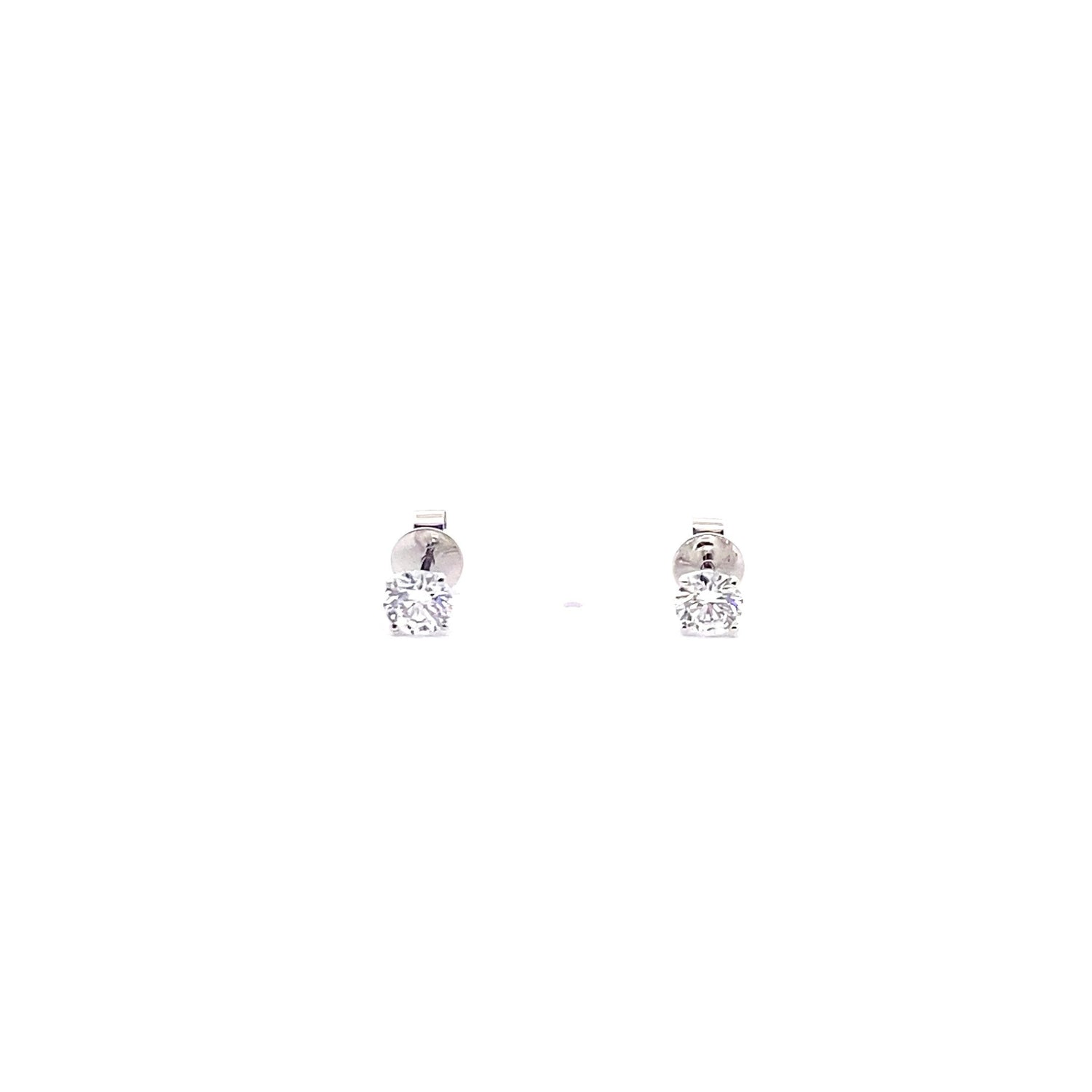 14K White Gold 1.08 ctw Round Brilliant Cut Lab Grown Diamond Stud Earrings