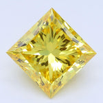 2.50 CT Fancy Vivid Yellow Princess Cut Lab Grown Diamond – VVS2 Clarity