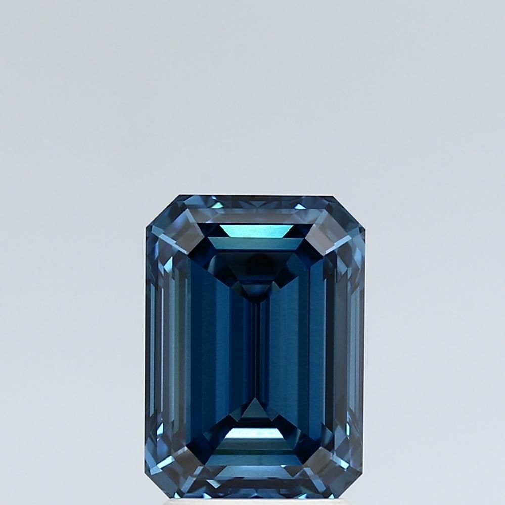 2.72 CT Fancy Vivid Blue Emerald Cut Lab Grown Loose Diamond – IGI Certified