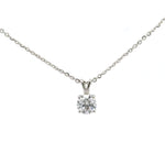 Colgante de oro blanco de 14 quilates con diamantes cultivados en laboratorio de talla brillante redonda