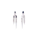 Pendientes de diamantes punk rock de oro blanco macizo de 18 quilates