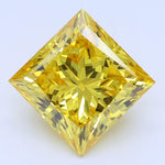 Diamante cultivado en laboratorio de talla princesa amarillo intenso de 2,24 quilates, claridad VVS2