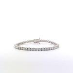 Pulsera de tenis de oro blanco de 14 quilates con diamantes cultivados en laboratorio de talla brillante redonda