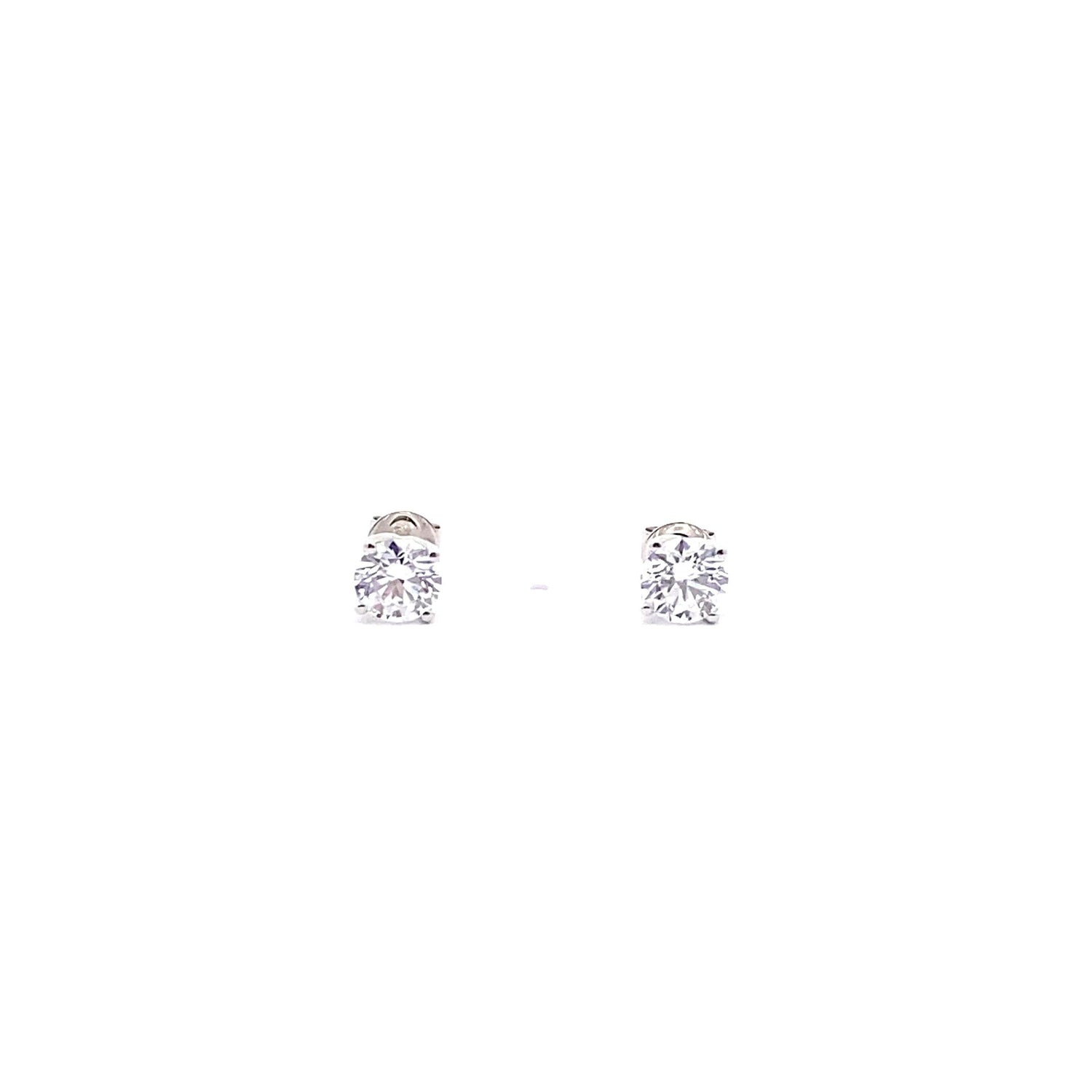 14K White Gold 2.25 ctw Round Brilliant Cut Lab Grown Diamond Stud Earrings