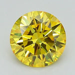 Diamante suelto de 1,00 quilates, talla brillante redonda, cultivado en laboratorio, color amarillo intenso, SI1, con certificación IGI.