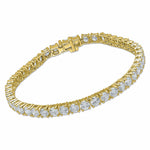 14K Yellow Gold Round Lab Grown Diamond Tennis Bracelet 10.0 CTW Vs1-Vs2
