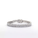 Pulsera de tenis de oro blanco de 18 quilates con diamantes cultivados en laboratorio en forma de pera