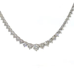 14K White Gold Round Brilliant Cut Lab Grown Diamond Tennis Necklace 28.30cttw