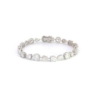 14K White Gold 12.25 cttw Multi Shape Lab Grown Diamond Tennis Bracelet