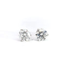14K White Gold 6.48 ctw Round Brilliant Cut Diamond Stud Earrings