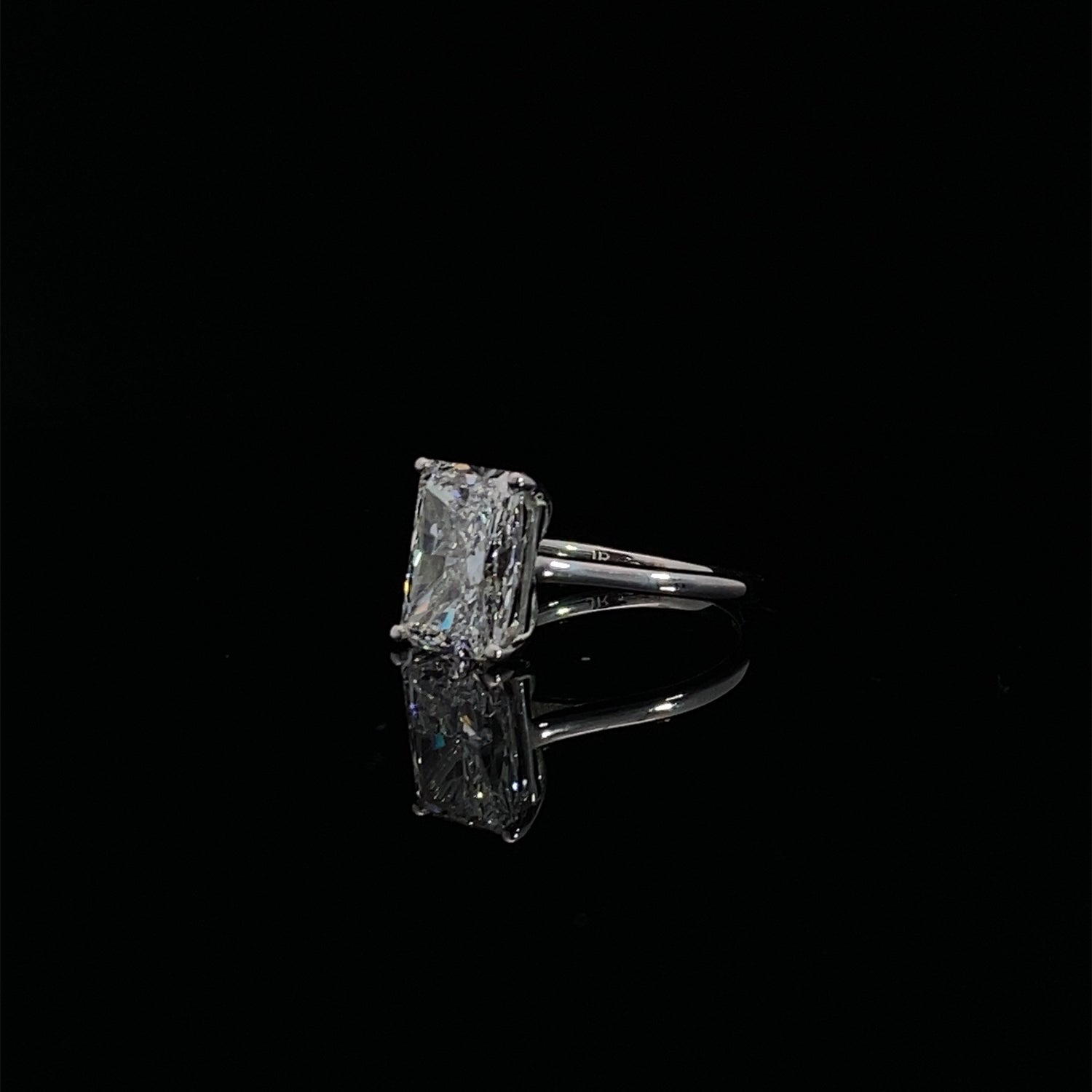 14K White Gold Radiant Cut Lab Grown Diamond Solitaire Engagement Ring 4.01ct