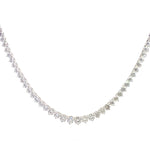 14K White Gold 29.75 cttw Round Brilliant Cut Lab Grown Diamond Graduated Tennis Necklace