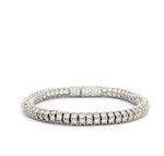 14K White Gold Lab Grown Diamond Tube Rolling Tennis Bracelet 16.51cttw