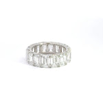 14K White Gold 9.95 cttw Emerald Cut Lab Grown Diamond Eternity Band
