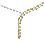 14K Yellow Gold Pear Shape White and Fancy Yellow Lab Grown Diamond Chandelier Necklace 18.18cttw