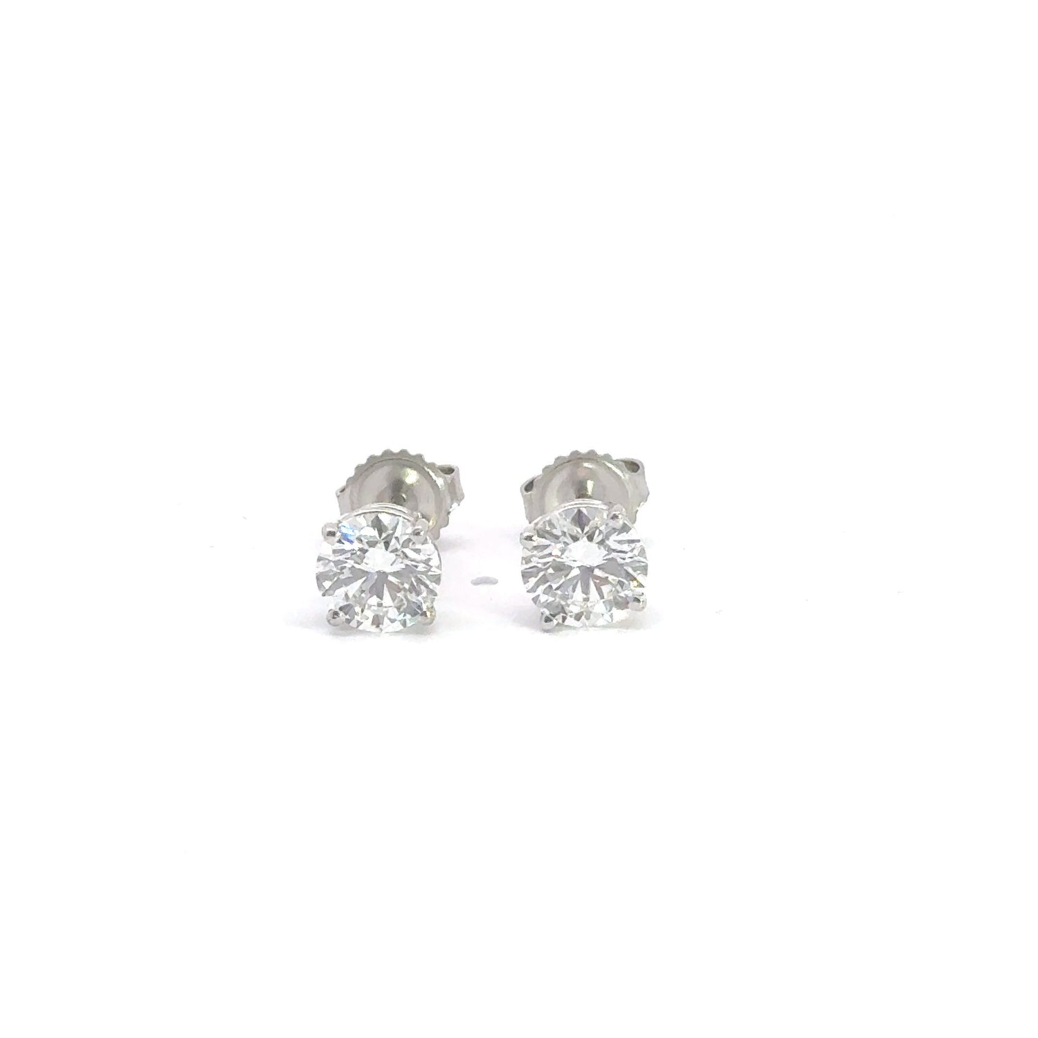 14K White Gold 2.52 ctw Round Brilliant Cut Lab Grown Diamond Stud Earrings