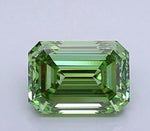 1.06 CT Emerald Cut Lab Grown Loose Diamond – Fancy Vivid Green VS1 – IGI Certified