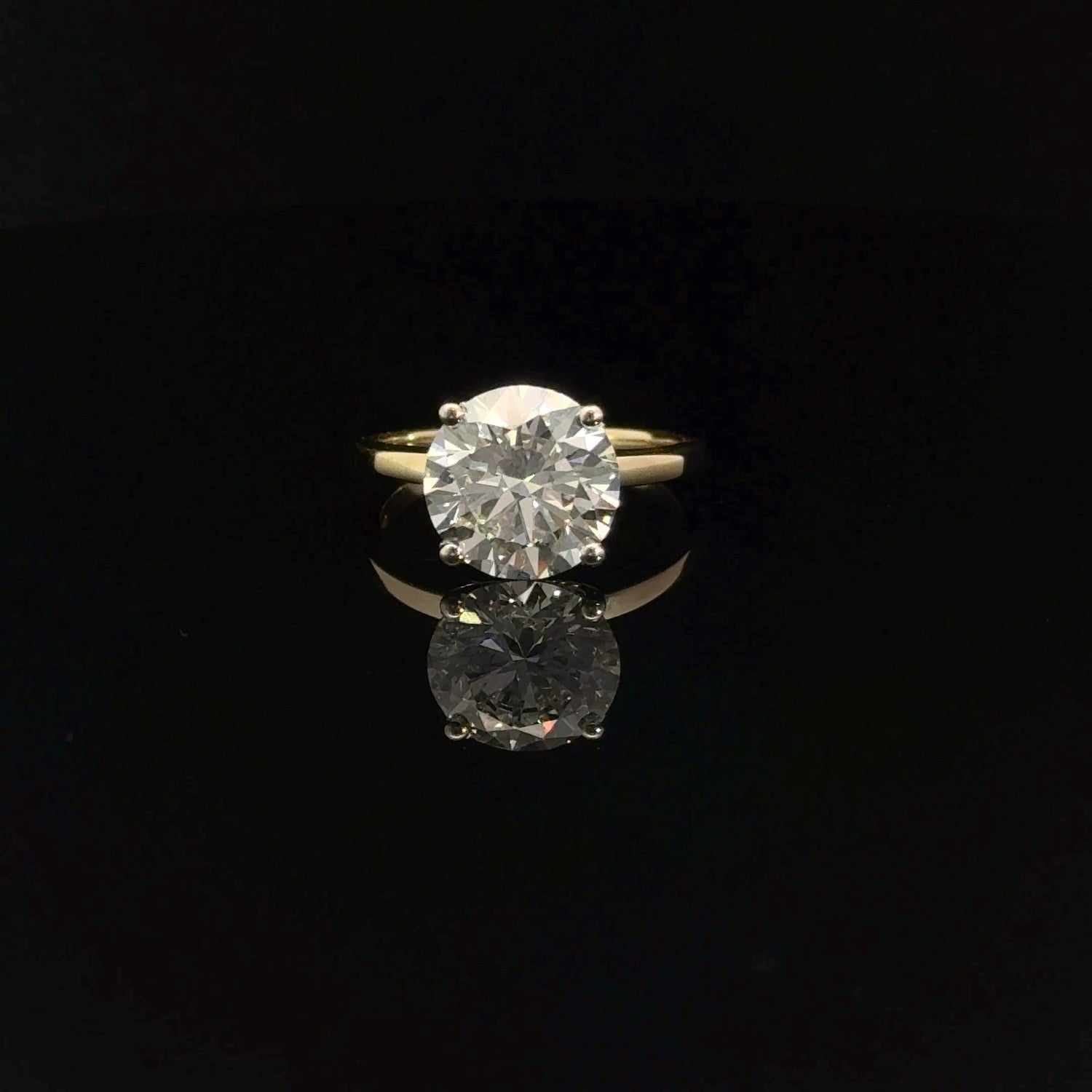 14K Yellow Gold 5.02 cttw Round Brilliant Cut Solitaire Engagement Ring