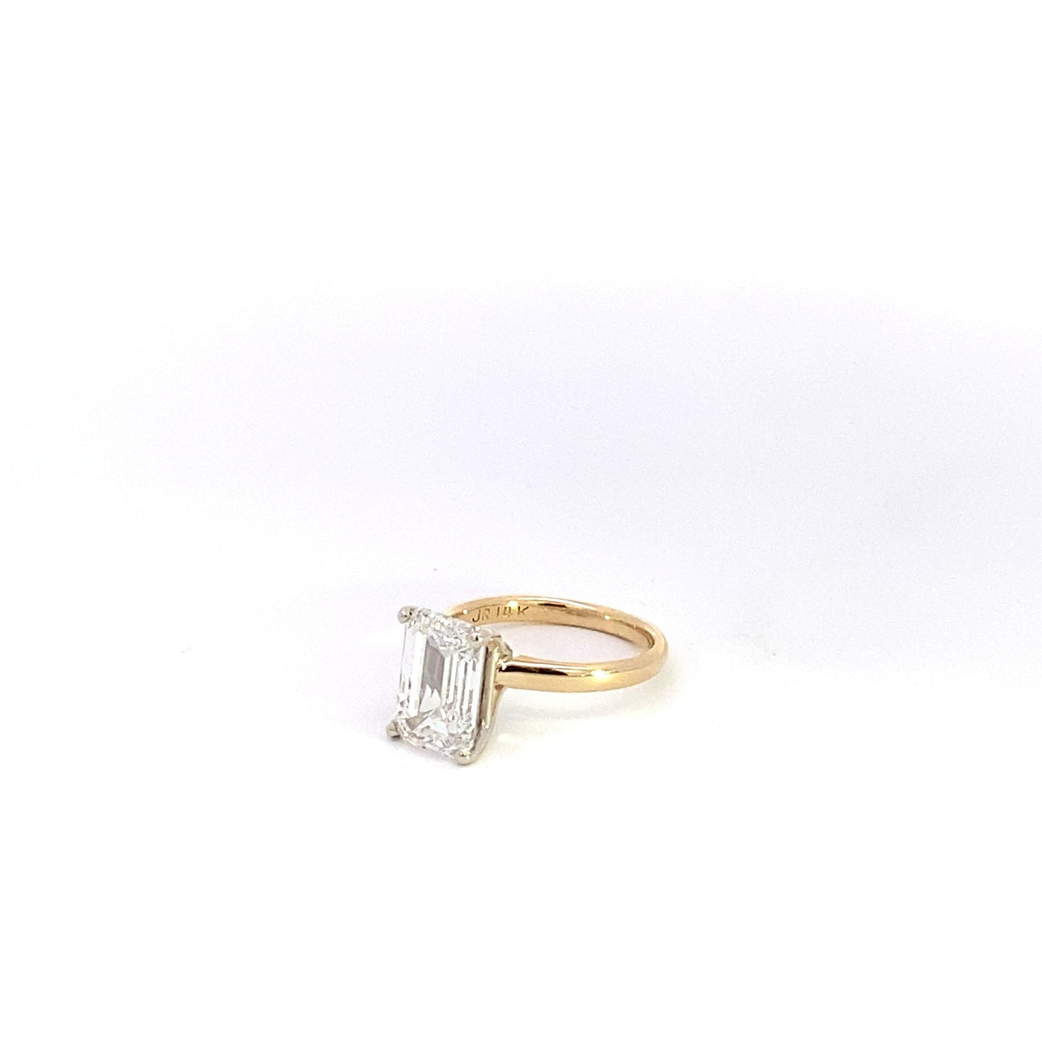 14K Yellow Gold 3.11 cttw Emerald Cut Lab Grown Diamond Engagement Ring