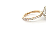 14K Yellow Gold Semi Mount Engagement Ring with 3/4 Way Round Brilliant Lab Grown Diamond Shank