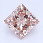 Diamante cultivado en laboratorio de talla princesa rosa y marrón elegante de 0,71 quilates, claridad VS1