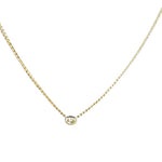 14K Yellow Gold Oval Cut Bezel Set Lab Grown Diamond Pendant 0.53CT