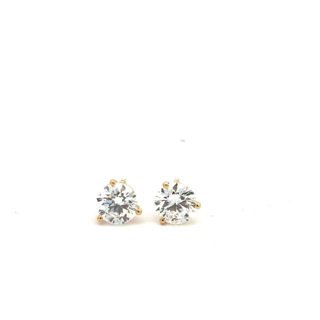 14K White Gold Stud Earrings Lab Grown Diamond 2.11 cttw E Color VS1 Clarity