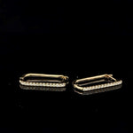 14K Yellow Gold Diamond Hoop Earrings 0.25Cttw
