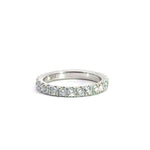 14K White Gold Round Brilliant Cut Lab Grown Diamond Band