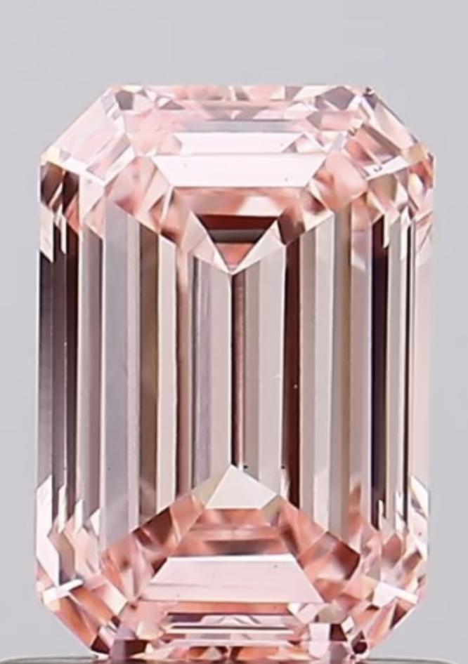 1.51 CT Fancy Intense Pink Emerald Cut Lab Grown Loose Diamond – IGI Certified