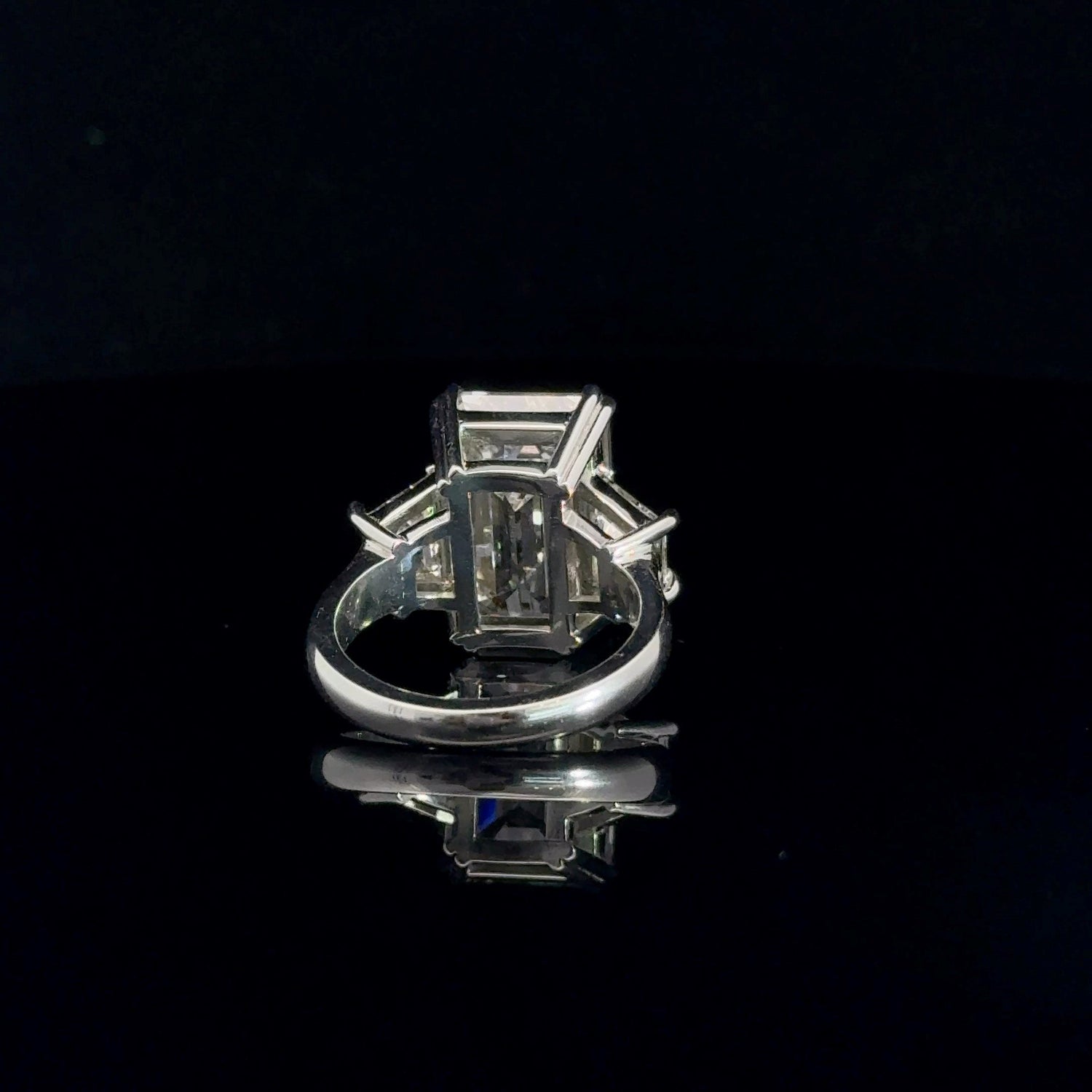 18K White Gold 3 Stone 14.56 cttw Emerald Cut Lab Grown Diamond Engagement Ring