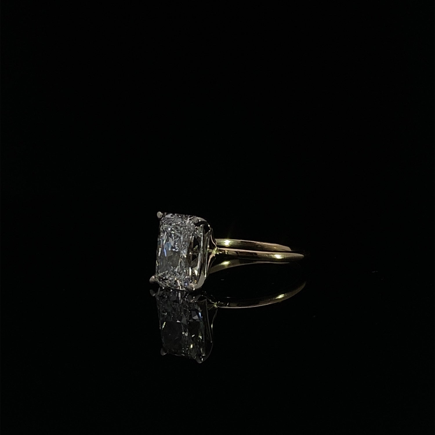 14K Yellow Gold 5.09 cttw Radiant Cut Lab Grown Diamond Solitaire Engagement Ring
