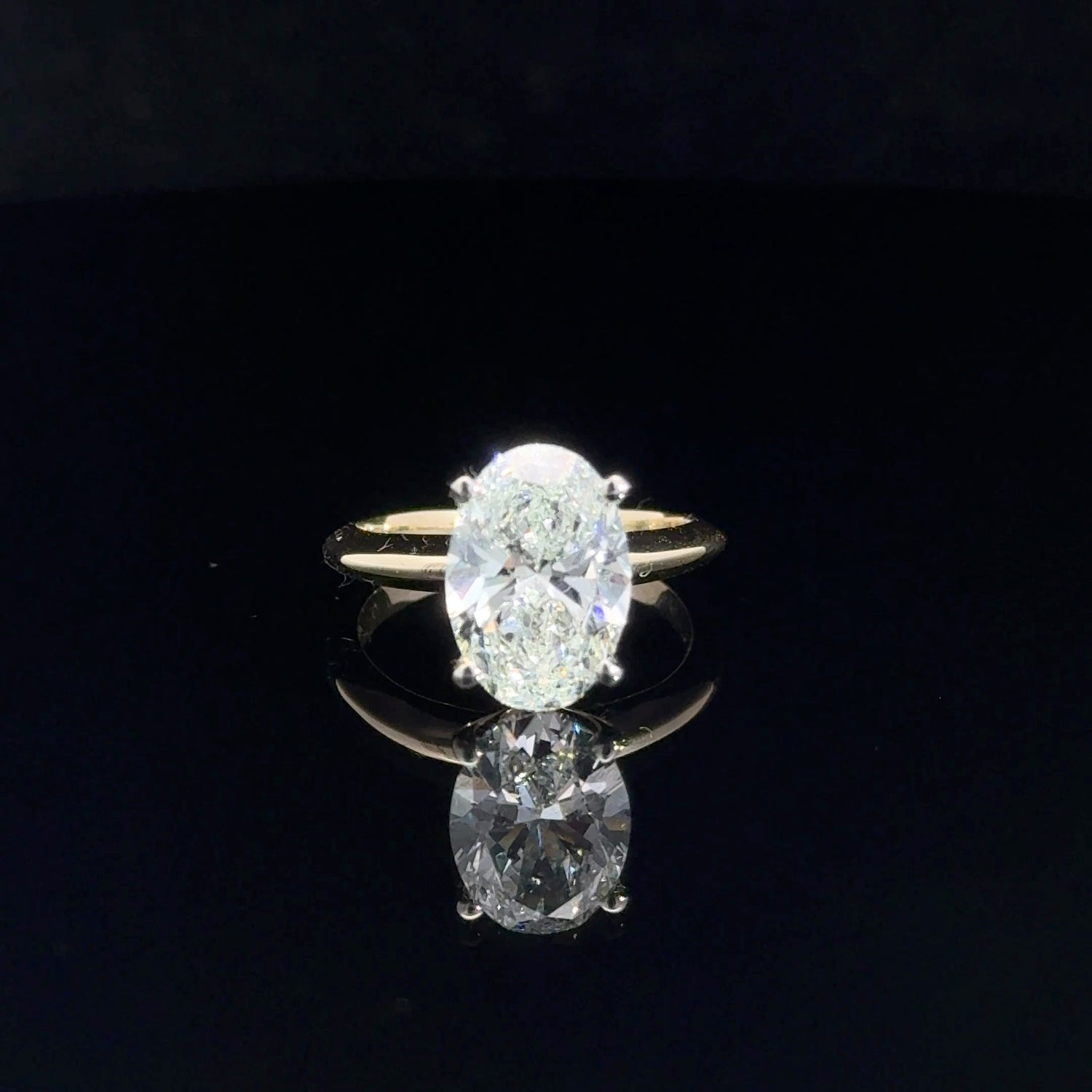14K Yellow Gold 2.85 cttw Oval Shape Lab Grown Diamond Solitaire Engagement Ring