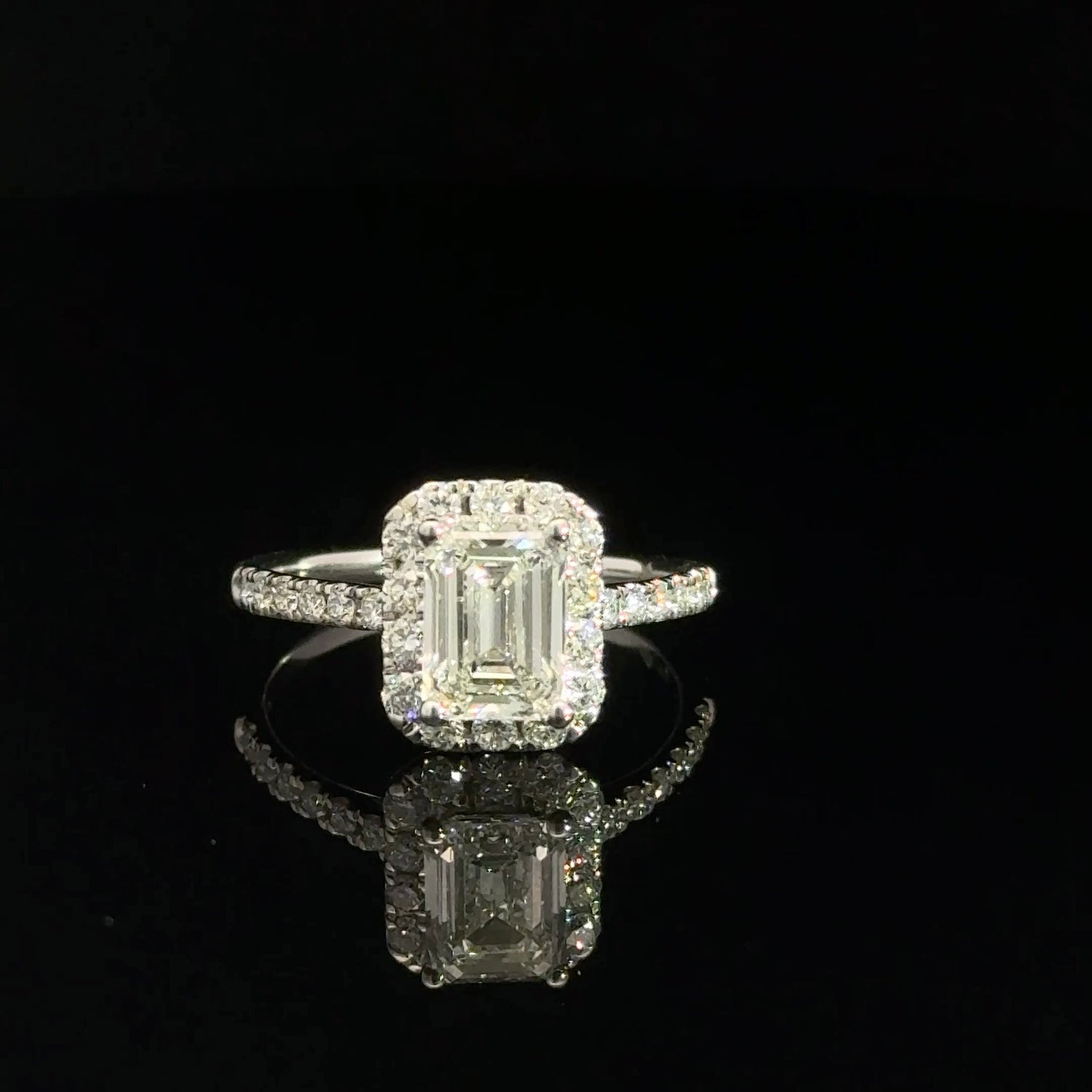 14K White Gold 2.00 cttw Emerald Cut Lab Grown Diamond Engagement Ring