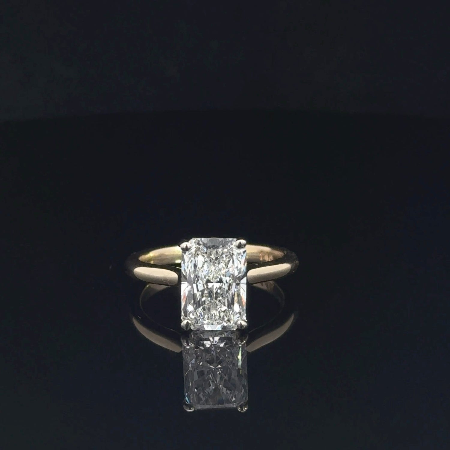 14K Yellow Gold 2.75 cttw Radiant Cut Lab Grown Diamond Solitaire Engagement Ring