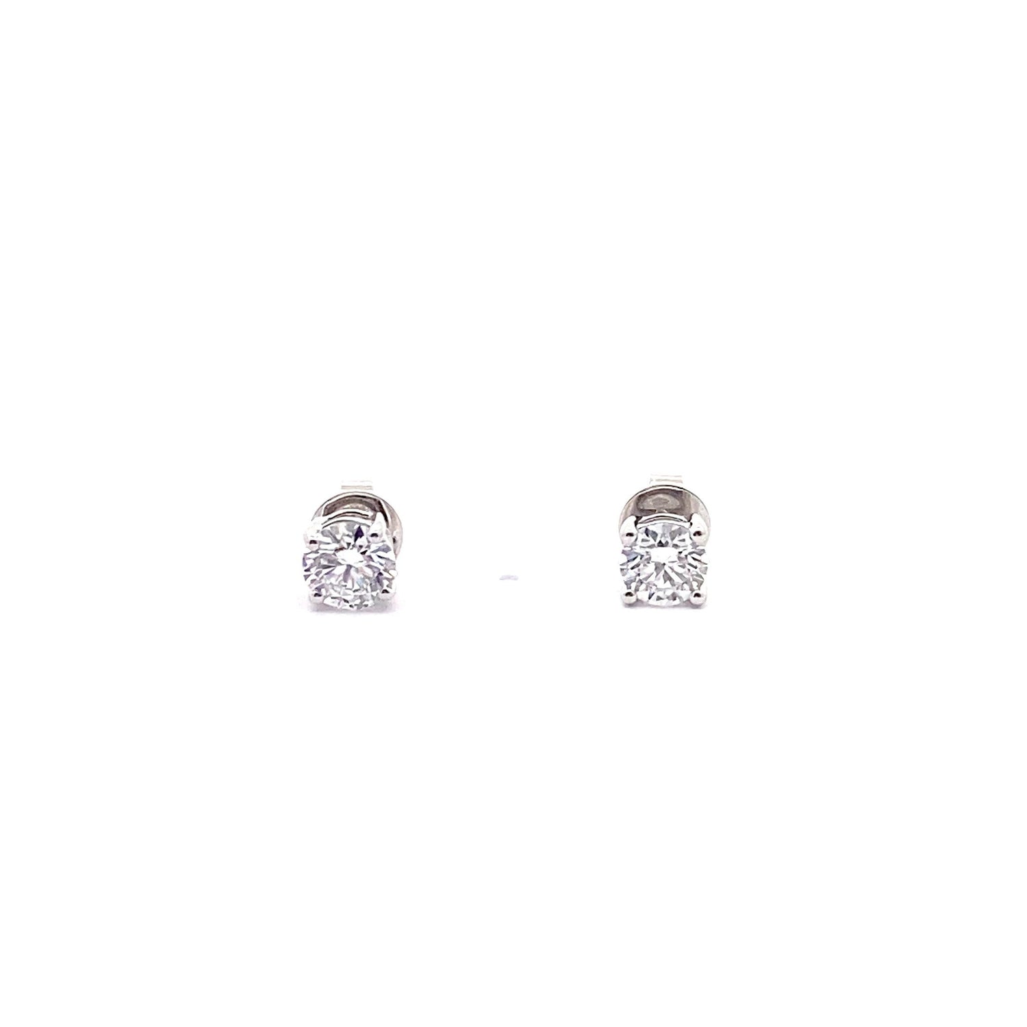 14K White Gold 2.08 ctw Round Brilliant Cut Lab Grown Diamond Stud Earrings