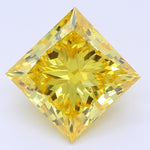 Diamante cultivado en laboratorio de talla princesa amarillo intenso de 1,60 quilates, claridad VS2