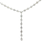 14K White Gold 14.34 cttw Pear Shape Lab Grown Diamond Tie Necklace