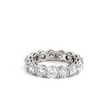 14K White Gold Round Brilliant Cut Lab Grown Diamond Eternity Band 6.07cttw F VS1