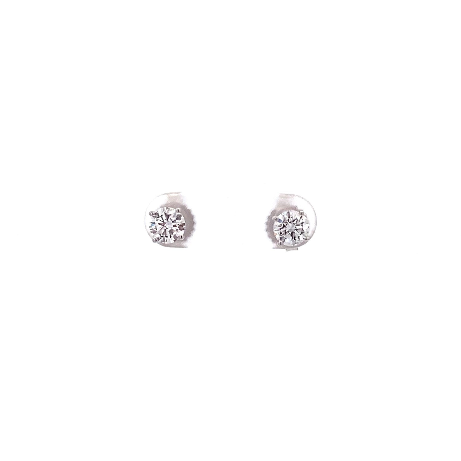 14K White Gold 1.00 ctw Round Brilliant Cut Lab Grown Diamond Stud Earrings